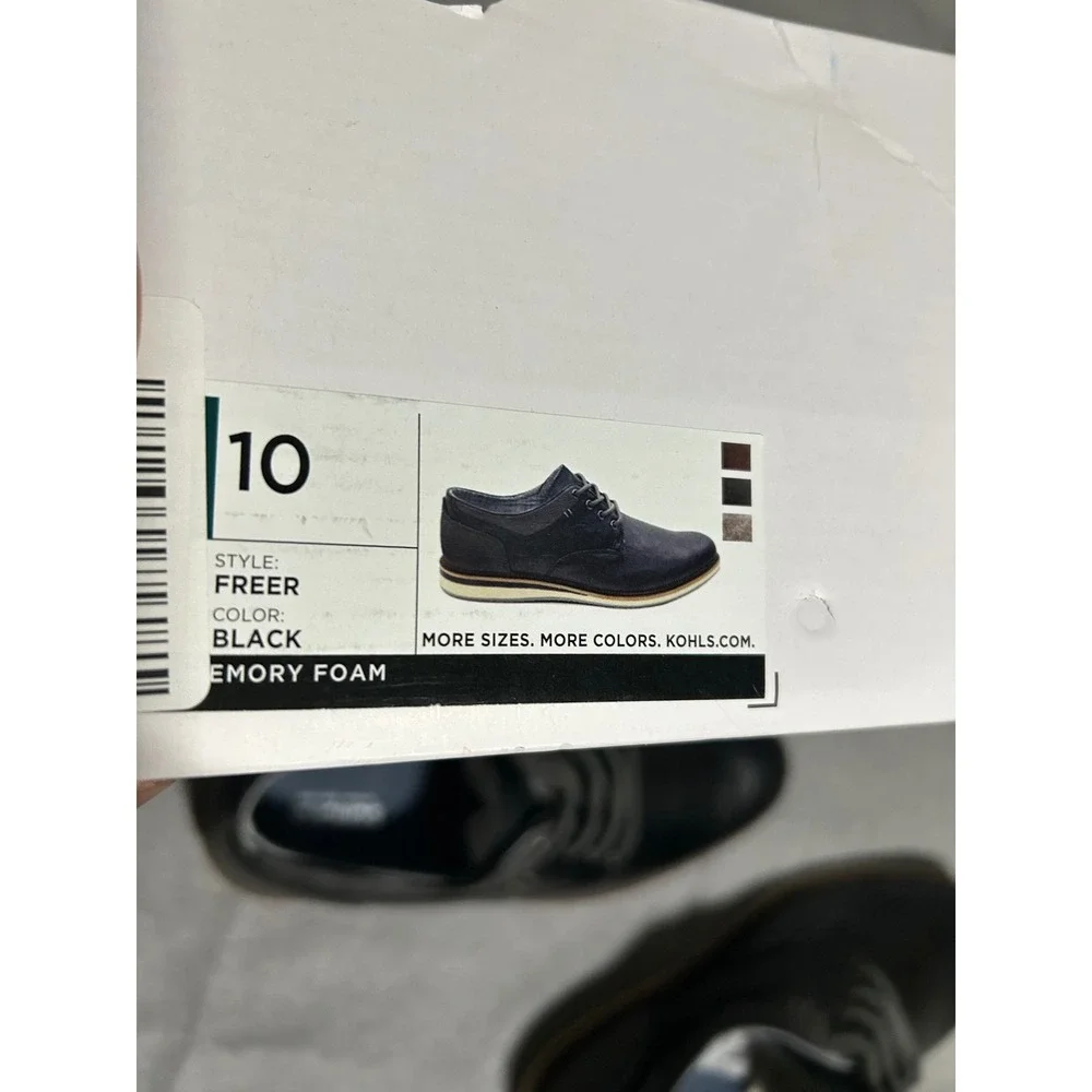 Sonoma Goods For Life Dress Shoes Mens 10 Black Gray Freer‎ Oxford Memory Foam